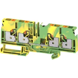 Protective conductor terminal, push-in connection, 0.34-6.0 mm², 4 pole, 8 kV, green/yellow, 2881540000
