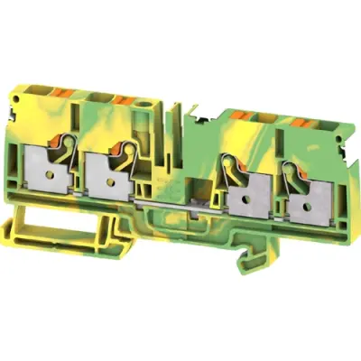 Protective conductor terminal, push-in connection, 0.34-6.0 mm², 4 pole, 8 kV, green/yellow, 2881540000 - 1