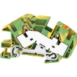 Protective conductor terminal, push-in connection, 0.5-16 mm², 2 pole, 8 kV, green/yellow, 2668760000