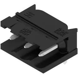Pin header, 3 pole, pitch 5.08 mm, angled, black, 1779960000