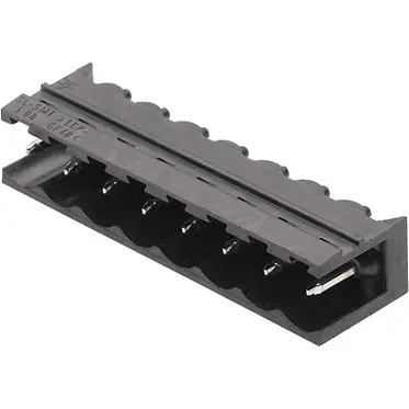 Pin header, 20 pole, pitch 5.08 mm, angled, black, 1780130000 - 1