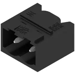 Pin header, 2 pole, pitch 5.08 mm, angled, black, 1780180000