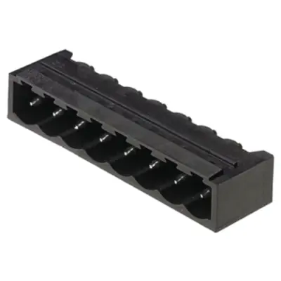 Pin header, 3 pole, pitch 5.08 mm, angled, black, 1780190000 - 1