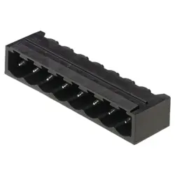 Pin header, 3 pole, pitch 5.08 mm, angled, black, 1780190000
