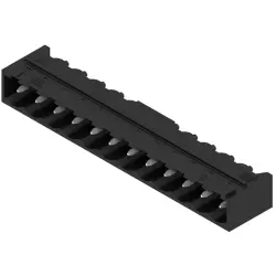 Pin header, 12 pole, pitch 5.08 mm, angled, black, 1780280000