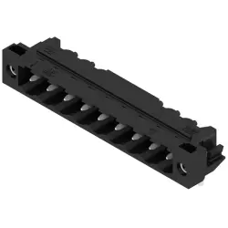 Pin header, 9 pole, pitch 5.08 mm, angled, black, 1780480000