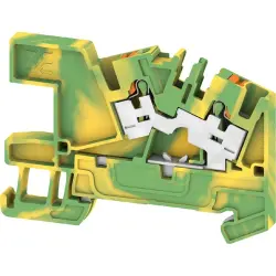 Protective conductor terminal, push-in connection, 0.14-4.0 mm², 2 pole, 8 kV, green/yellow, 2668680000