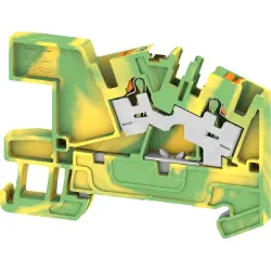 Protective conductor terminal, push-in connection, 0.5-4.0 mm², 2 pole, green/yellow, 2782430000
