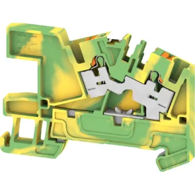 Protective conductor terminal, push-in connection, 0.5-4.0 mm², 2 pole, green/yellow, 2782430000 - 1