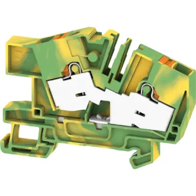 Protective conductor terminal, push-in connection, 0.34-10 mm², 2 pole, 8 kV, green/yellow, 2668720000 - 1
