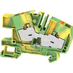 Protective conductor terminal, push-in connection, 0.34-10 mm², 2 pole, green/yellow, 2782470000