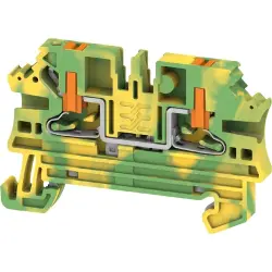 Protective conductor terminal, push-in connection, 0.14-2.5 mm², 2 pole, 8 kV, green/yellow, 2847590000