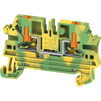 Protective conductor terminal, push-in connection, 0.14-2.5 mm², 2 pole, 8 kV, green/yellow, 2847590000 - 1