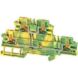 Protective conductor terminal, push-in connection, 0.14-4.0 mm², 4 pole, 8 kV, green/yellow, 2847650000
