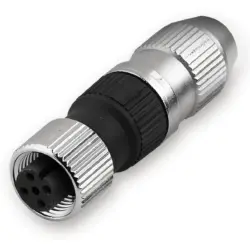 Jack, M12, 4 pole, IDC connection, screw locking, straight, 1781540000