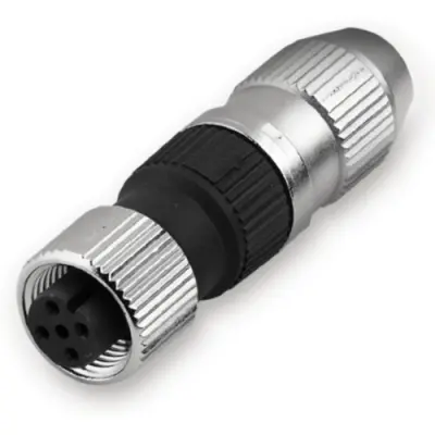 Jack, M12, 4 pole, IDC connection, screw locking, straight, 1781540000 - 1