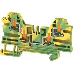 Protective conductor terminal, push-in connection, 0.14-2.5 mm², 4 pole, 8 kV, green/yellow, 2847610000