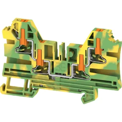 Protective conductor terminal, push-in connection, 0.14-4.0 mm², 4 pole, 8 kV, green/yellow, 2847770000 - 1