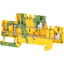 Protective conductor terminal, push-in connection, 0.14-1.5 mm², 4 pole, 6 kV, green/yellow, 2485870000