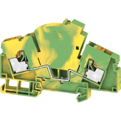 Protective conductor terminal, push-in connection, 0.5-6.0 mm², 2 pole, 6 kV, green/yellow, 2710080000 - 1