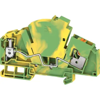 Protective conductor terminal, push-in connection, 0.5-10 mm², 2 pole, 6 kV, green/yellow, 2710120000 - 1