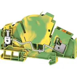 Protective conductor terminal, push-in connection, 0.5-10 mm², 2 pole, 6 kV, green/yellow, 2792470000