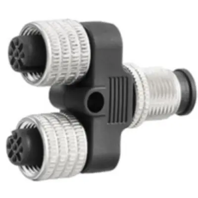 Adapter, 2 x M12 (5 pole, socket) to M12 (5 pole, plug), Y-shape, 1783410000 - 1