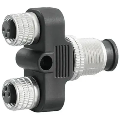 Adapter, 2 x M8 (3 pole, socket) to M12 (4 pole, plug), Y-shape, 1783420000 - 1