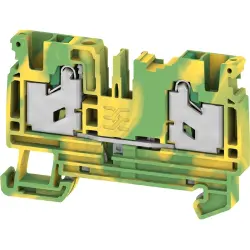 Protective conductor terminal, snap-in, 0.75-4.0 mm², 2 pole, 8 kV, green/yellow, 2874880000