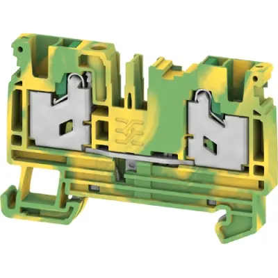 Protective conductor terminal, snap-in, 0.75-4.0 mm², 2 pole, 8 kV, green/yellow, 2874880000 - 1