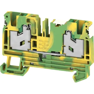 Protective conductor terminal, snap-in, 0.75-4.0 mm², 2 pole, 8 kV, green/yellow, 2874970000 - 1