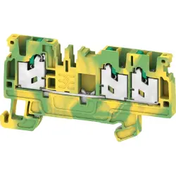 Protective conductor terminal, snap-in, 0.34-2.5 mm², 3 pole, 24 A, 8 kV, green/yellow, 2674570000