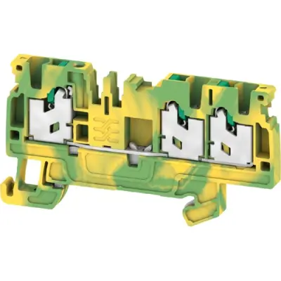 Protective conductor terminal, snap-in, 0.34-2.5 mm², 3 pole, 24 A, 8 kV, green/yellow, 2674570000 - 1
