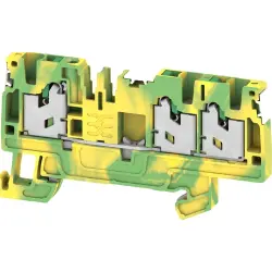 Protective conductor terminal, snap-in, 0.34-2.5 mm², 3 pole, 24 A, 8 kV, green/yellow, 2863030000