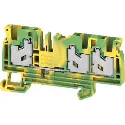 Protective conductor terminal, snap-in, 0.75-4.0 mm², 3 pole, 8 kV, green/yellow, 2874890000