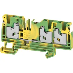 Protective conductor terminal, snap-in, 0.75-4.0 mm², 3 pole, 8 kV, green/yellow, 2874980000