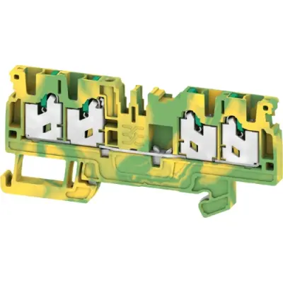 Protective conductor terminal, snap-in, 0.34-2.5 mm², 4 pole, 24 A, 8 kV, green/yellow, 2674580000 - 1