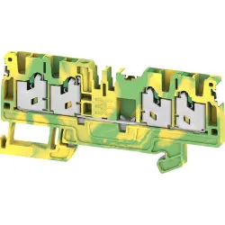 Protective conductor terminal, snap-in, 0.34-2.5 mm², 4 pole, 24 A, 8 kV, green/yellow, 2863040000