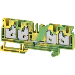 Protective conductor terminal, snap-in, 0.75-4.0 mm², 4 pole, 8 kV, green/yellow, 2874900000