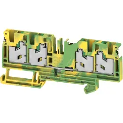 Protective conductor terminal, snap-in, 0.75-4.0 mm², 4 pole, 8 kV, green/yellow, 2874990000