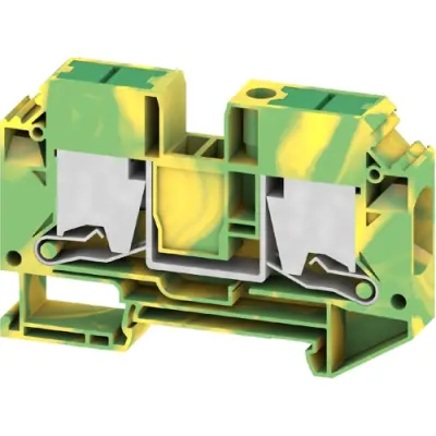 Protective conductor terminal, snap-in, 2.5-25 mm², 2 pole, 9.8 kV, green/yellow, 3037580000 - 1