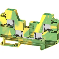 Protective conductor terminal, snap-in, 0.5-10 mm², 4 pole, 8 kV, green/yellow, 3037460000