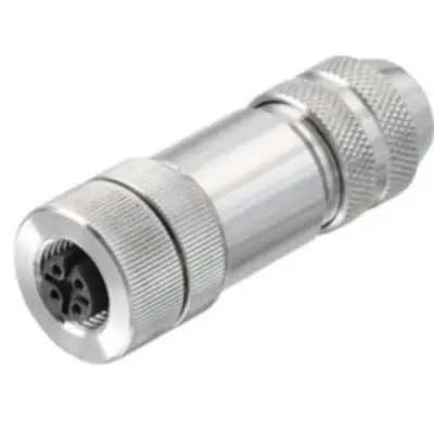 Jack, M12, 4 pole, tension clamp connection, straight, 1784740002 - 1