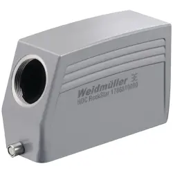Grommet housing, size D64, die-cast aluminum, M32, angled, longitudinal bow locking, IP65, 1786810000