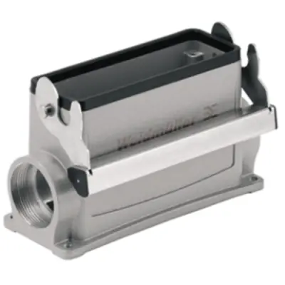 Surface mount housing, size D64, die-cast aluminum, 2 x M32, angled, longitudinal bow locking, IP65, 1786900000 - 1