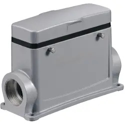 Surface mount housing, size D64, die-cast aluminum, 2 x M32, angled, cross bow locking, IP65, 1786920000