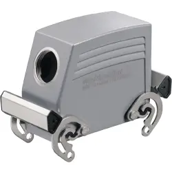 Grommet housing, size D40, die-cast aluminum, M32, angled, cross bow locking, IP65, 1787020000