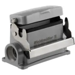 Surface mount housing, size D40, die-cast aluminum, 2 x M32, angled, longitudinal bow locking, IP65, 1787170000