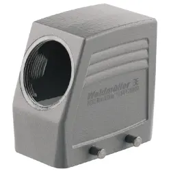 Grommet housing, size D24, die-cast aluminum, M25, angled, cross bow locking, IP65, 1787240000