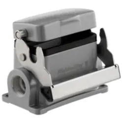Surface mount housing, size D24, die-cast aluminum, 2 x M32, angled, longitudinal bow locking, IP65, 1787410000